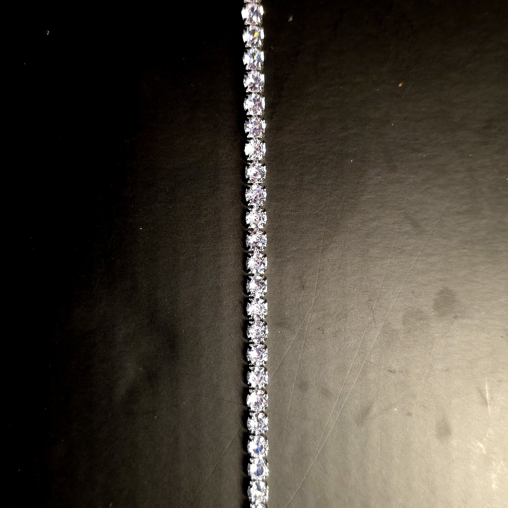 Elegant Gold Plated Diamond CZ Tennis Bracelet 7"